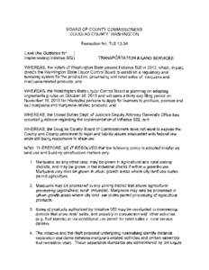 BOARD OF COUNTY COMMISSIONERS   DOUGLAS COUNTY, WASHINGTON Resolution No. TLS 13-34