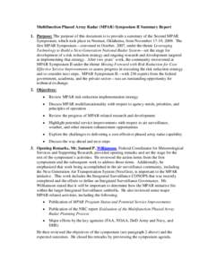 Multifunction Phased Array Radar (MPAR) Symposium II Summary Report