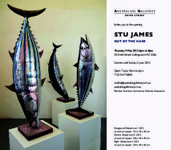 AU S T R A L I A N GA L L E R I E S SMITH STREET Invites you to the opening  STU JAMES
