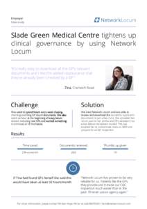 Employer Case study NetworkLocum  Slade Green Medical Centre tightens up