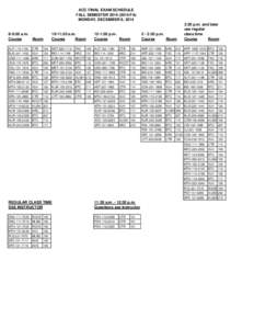 ACC FINAL EXAM SCHEDULE FALL SEMESTER[removed]FA) MONDAY, DECEMBER 8, [removed]:50 p.m. Course