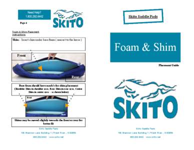 Skito Saddle Pads Page 4 Foam & Shim Placement Instructions