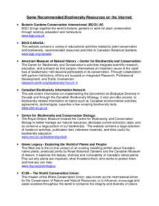 Ecology / Environment Canada / Environment of Canada / Environmental science / Conservation / Conservation biology / Convention on Biological Diversity / Canadian Biodiversity Strategy / NatureServe / Environment / Biology / Biodiversity