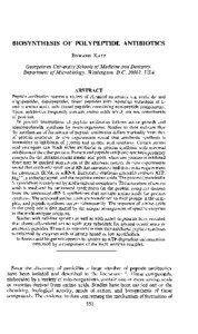 BIOSYNTHESIS OF POLYPEPTIDE ANTIBIOTICS EDWARD KATZ