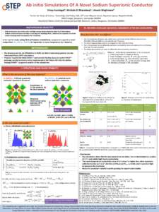 Ab initio Simulations Of A Novel Sodium Superionic Conductor Vinay Kandagala, Mridula D Bharadwaja, Umesh Waghmareb aCenter for Study of Science, Technology and Policy, #18, 10th cross Mayura street, Papanna Layout, Naga