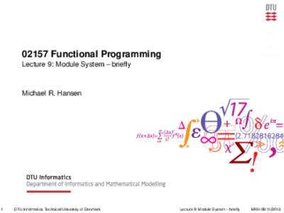 02157 Functional ProgrammingFunctional Programming