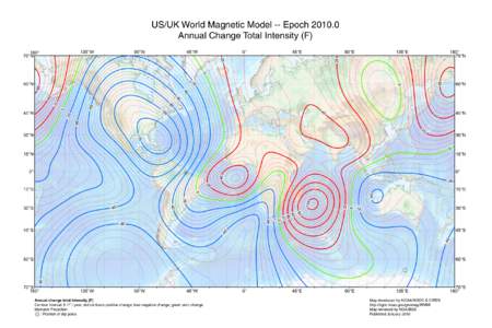 US/UK World Magnetic Model -- Epoch[removed]Annual Change Total Intensity (F) 135°W 90°W