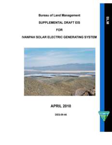 BLM Supplemental Draft EIS for Ivanpah solar Electric Generating System