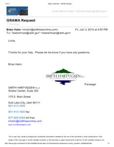 State of Utah Mail - GRAMA Request Linda Siebenhaar <>