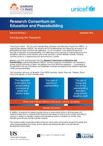 Research Consortium on Education and Peacebuilding Research Briefing 1: September 2014