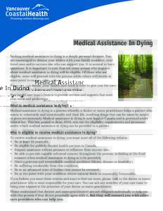 Medical Assistance In Dying - Vancouver Coastal Health