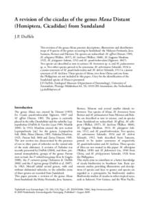 A revision of the cicadas of the genus Maua Distant (Hemiptera, Cicadidae) from Sundaland J.P. Duffels