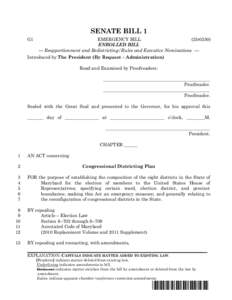 SENATE BILL 1 G1 EMERGENCY BILL (2lr0250) ENROLLED BILL