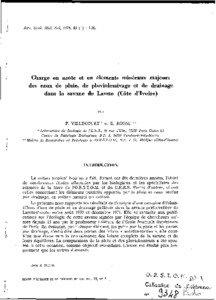 Charge en azote et en Gléments minéraux majeurs des eaux de pluie, de pluviolessivage et de ..drainage dans la savane de Lamto (Côte d’Ivoire)