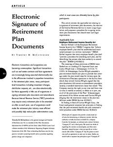A RT I CL E  Electronic Signature of Retirement Plan