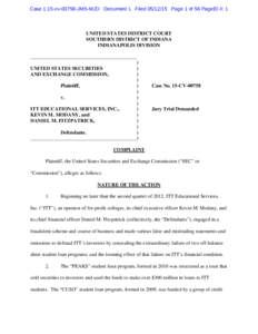 SEC Complaint: ITT Educational Services, Inc., Kevin M. Modany, and Daniel M. Fitzpatrick