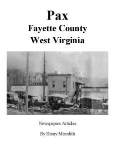 Pax Fayette County West Virginia Newspapers Articles By Henry Meredith