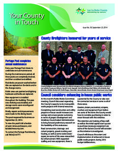 Your County in Touch Issue No. 39, September 23, 2014 County firefighters honoured for years of service