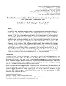 Journal of Economics and Development Studies December 2014, Vol. 2, No. 4, ppISSN: Print), Online) Copyright © The Author(sAll Rights Reserved. Published by American Research Insti