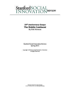 10th Anniversary Essays  The Mobile Continent By Erik Hersman  Stanford Social Innovation Review