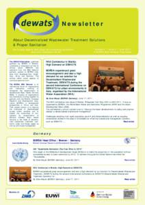 Newsletter About Decentralized Wastewater Treatment Solutions & Proper Sanitation For human dignity and urban environmental protection Improved Sanitation for All!