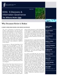 May[removed]EDIG: E-Discovery & Information Governance The Williams Mullen Edge