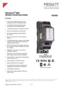 VibroSmart ® DMS vibration monitoring module VSV300  FEATURES