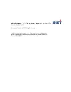 Kist / Bachelor of Architecture / Korea Institute of Science and Technology / Education / Kigali / Kigali Institute of Science and Technology