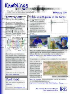 Rumblings ...what’s new in educational seismology USArray[removed]USArray is coming to Illinois!