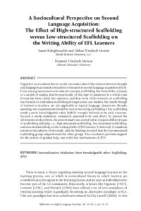 A Sociocultral Perspective on Second Language Acquisition  43 A Sociocultural Perspective on Second Language Acquisition: