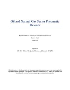 Oil and Natural Gas Sector Pneumatic Devices