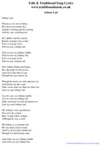 Folk & Traditional Song Lyrics - Johnny Lad