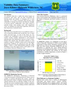 United States Department of Agriculture Visibility Data Summary: Joyce Kilmer-Slickrock Wilderness, NC