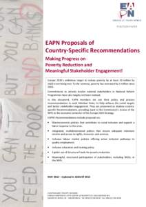 POSITION PAPER  EAPN Proposals of Country-Specific Recommendations Making Progress on Poverty Reduction and