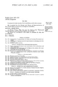 PUBLIC LAW[removed]—MAY 14, [removed]STAT. 543 Public Law[removed]107th Congress