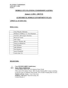 PLANNING COMMISSION JANUARY 2, 2014 PAGE 1 MOBILE CITY PLANNING COMMISSION AGENDA January 2, [removed]:00 P.M.