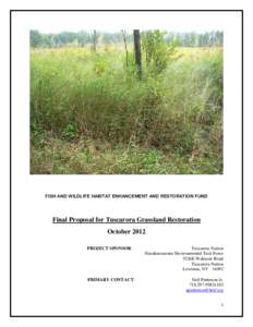 Tuscarora Grassland Restoration Final Proposal