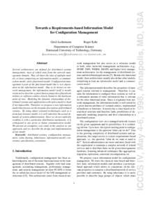 Towards a Requirements-based Information Model for Configuration Management Gerd Aschemann Roger Kehr