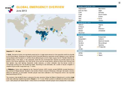 1  GLOBAL EMERGENCY OVERVIEW June[removed]Snapshot 17 – 24 June