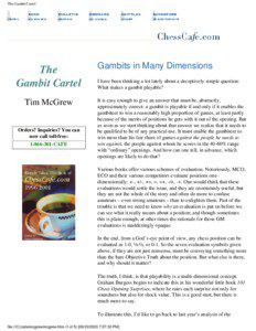 The Gambit Cartel  The