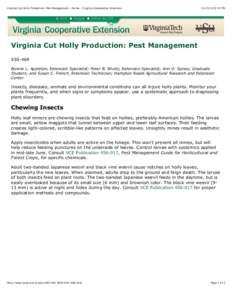 Virginia Cut Holly Production: Pest Management - Home - Virginia Cooperative Extension  VCE People