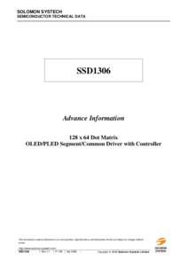 SOLOMON SYSTECH SEMICONDUCTOR TECHNICAL DATA SSD1306  Advance Information