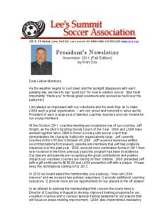 Presidents Fall 2011 Newsletter