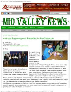 Mid Valley News : A Great Beginning with Breakfast in the Classroom