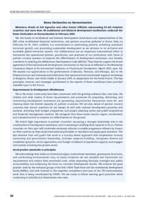 ROME DECLARATION ON HARMONISATION  Rome Declaration on Harmonisation Ministers, Heads of Aid Agencies and other Senior Officials representing 28 aid recipient countries and more than 40 multilateral and bilateral develop