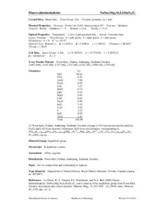Fluoro-aluminoleakeite  NaNa2(Mg2Al2Li)Si8O22F2