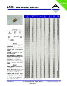 RoHS  AS30 Axial Shielded Inductors