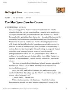 The MacGyver Cure for Cancer - NYTimes.com http://nyti.ms/1gL5P04