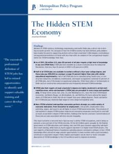 Labor economics / Education policy / STEM fields / America COMPETES Act / Blue-collar worker / Unemployment / Education / Science education / Employment