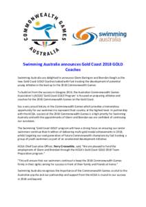 Swimming Australia / Glenn Beringen / Swimming / Sports / Australian Commonwealth Games Association